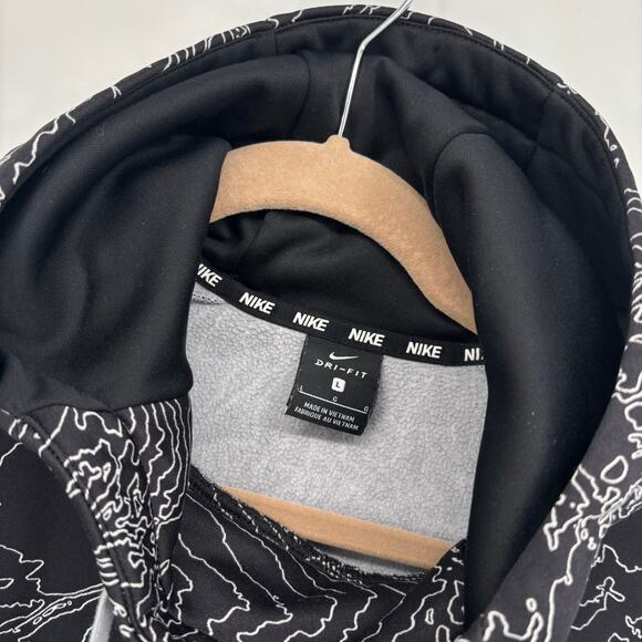 Nike All Over Print Hoodie Mens L Dri-Fit Pullover Hooded Sweatshirt Swoosh - Picture 3 of 6